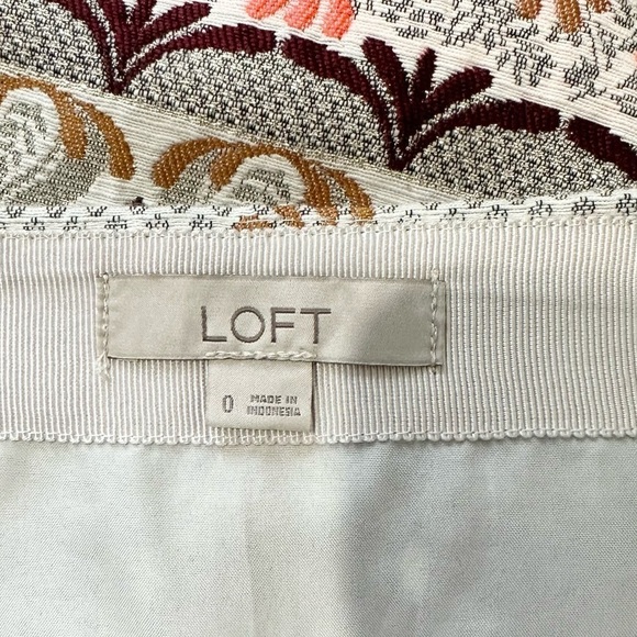 LOFT Shimmer Mosaic Shift Skirt Jacquard Print Mini size 0 - Picture 5 of 6